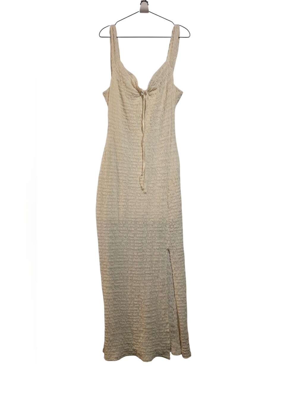 Free People Beach Eleni Dress Bodycon Maxi Ivory Size L - Picture 5 of 10